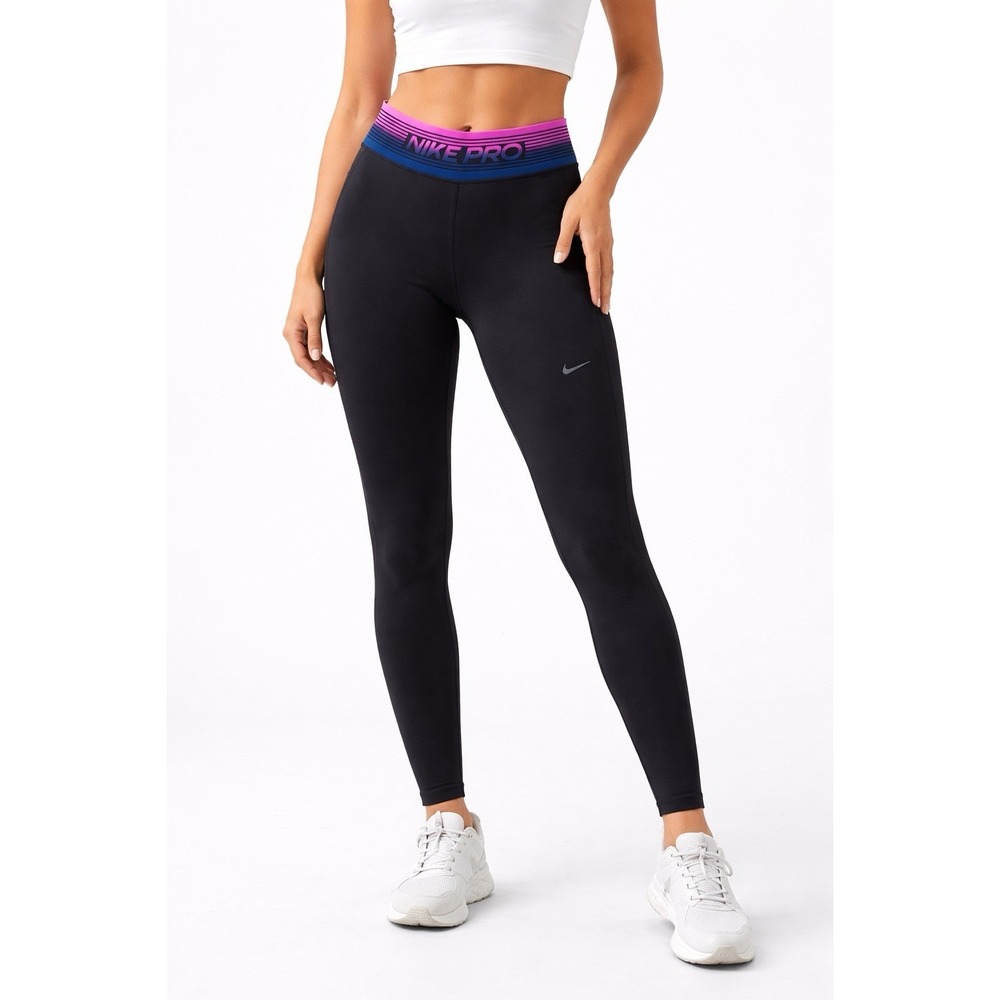 NIKE Womens PRO COMPRESSION Pants LEGGINGS‎ Black Size Large New